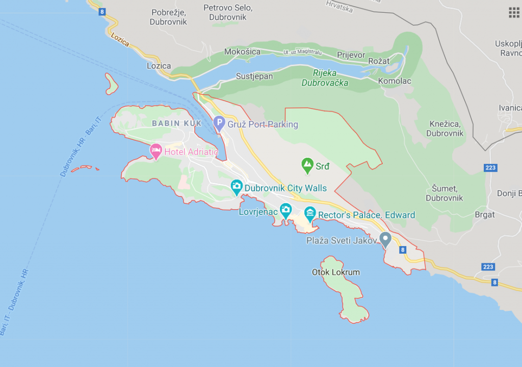 Dubrovnik map